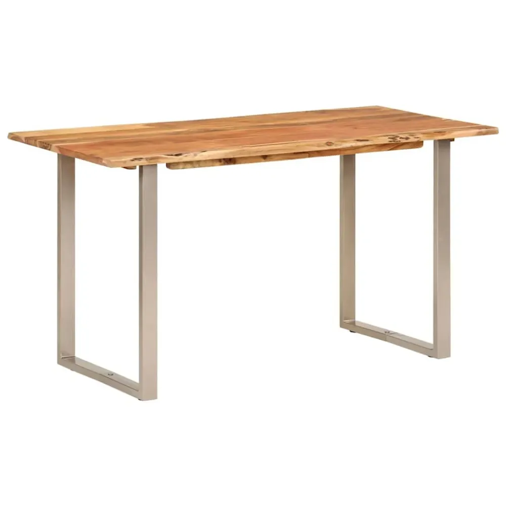 Premium Iluminação Mesa de jantar 140x70x76 cm madeira de acácia maciç