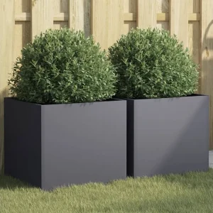 Abajur de Mesa Vasos/floreiras 2 peças 42x40x39 cm ço laminado helado antracite