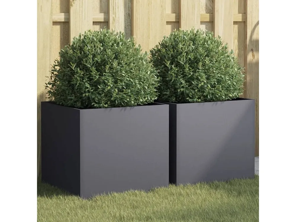 Abajur de Mesa Vasos/floreiras 2 peças 42x40x39 cm ço laminado helado antracite