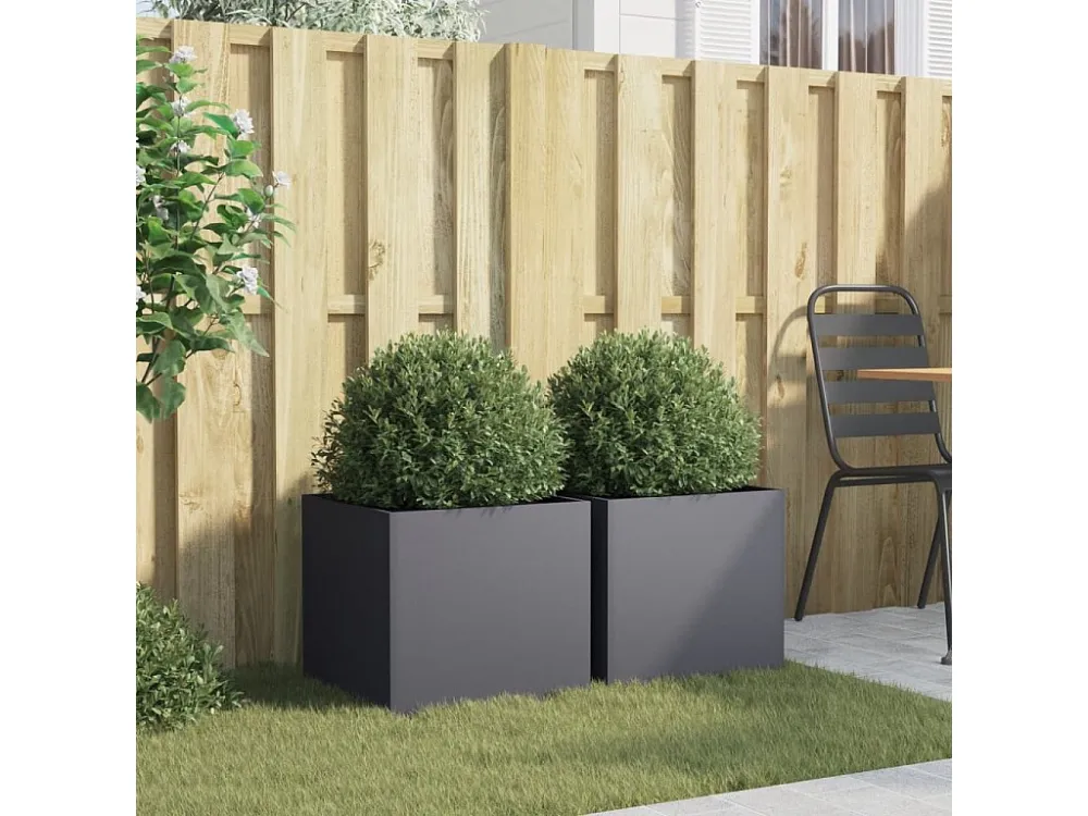 Abajur de Mesa Vasos/floreiras 2 peças 42x40x39 cm ço laminado helado antracite