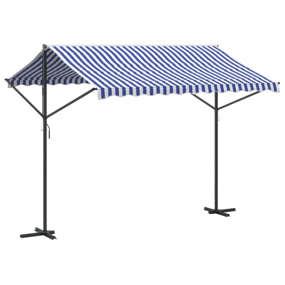 Bulbo de Vidro Fosco Toldo de pé 300x300 cm tecido e ço azul e branco