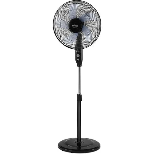 Bulbo de Vidro Fosco Ventoinha de Pé Ufesa Dakota | 40 Cm | 50 W - Preto