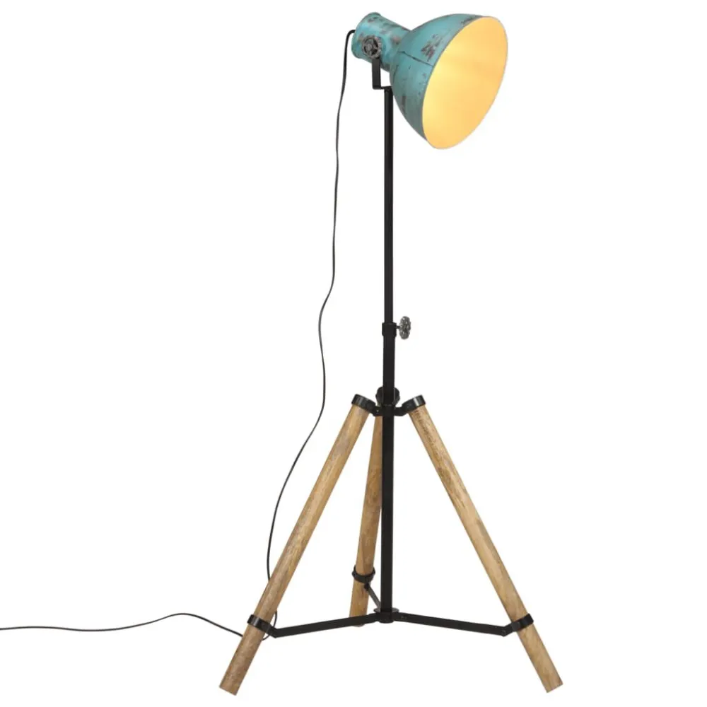 Candeeiro de pé 25 W 75x75x90-150 cm E27 azul desgastado com 5 Anos de Garantia