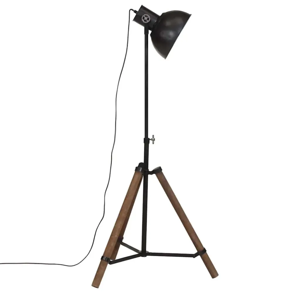 Candeeiro de pé 25 W 75x75x90-150 cm E27 preto com 3 Lâmpadas Incluídas