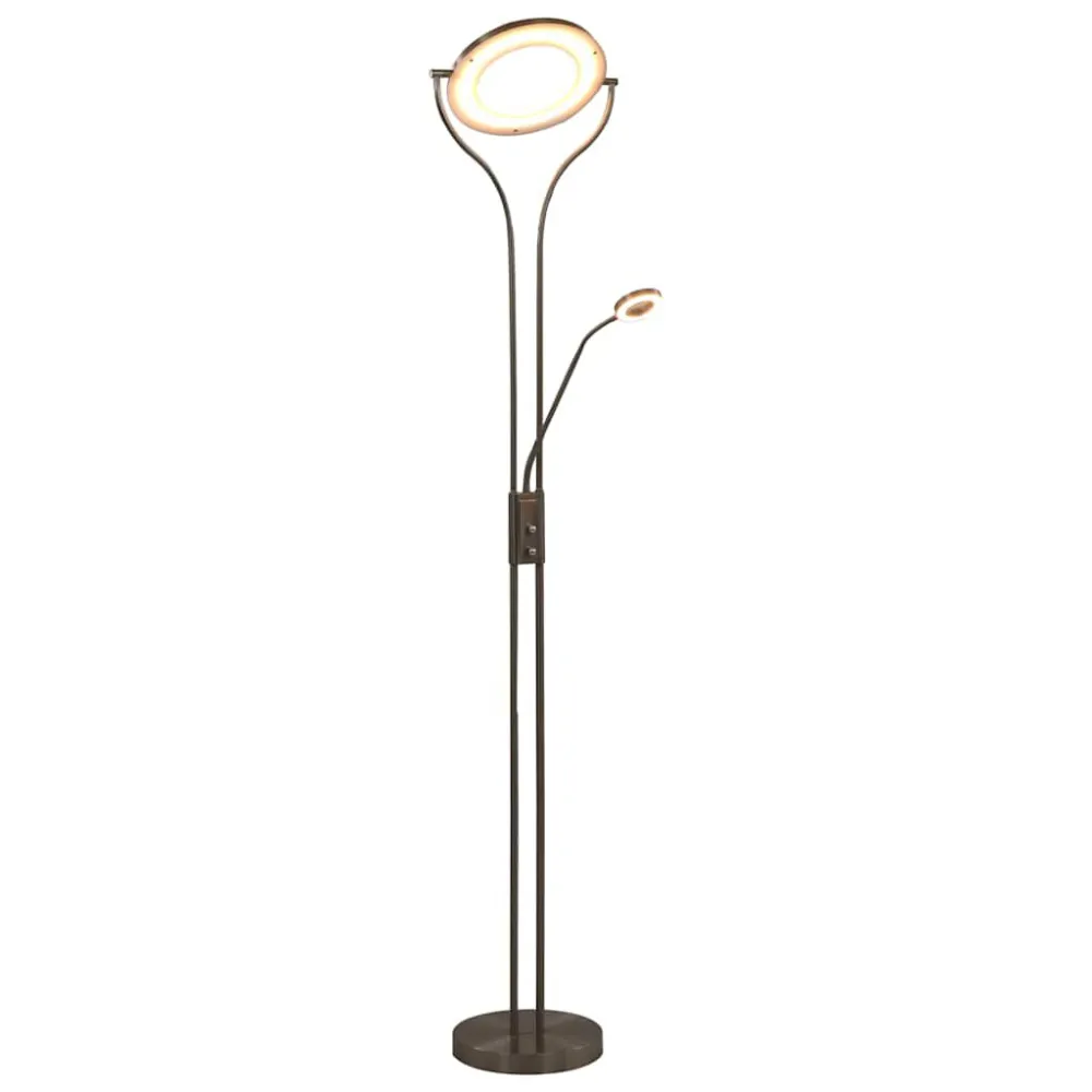 Candeeiro de pé alongado regulável 18 W 180 cm prateado