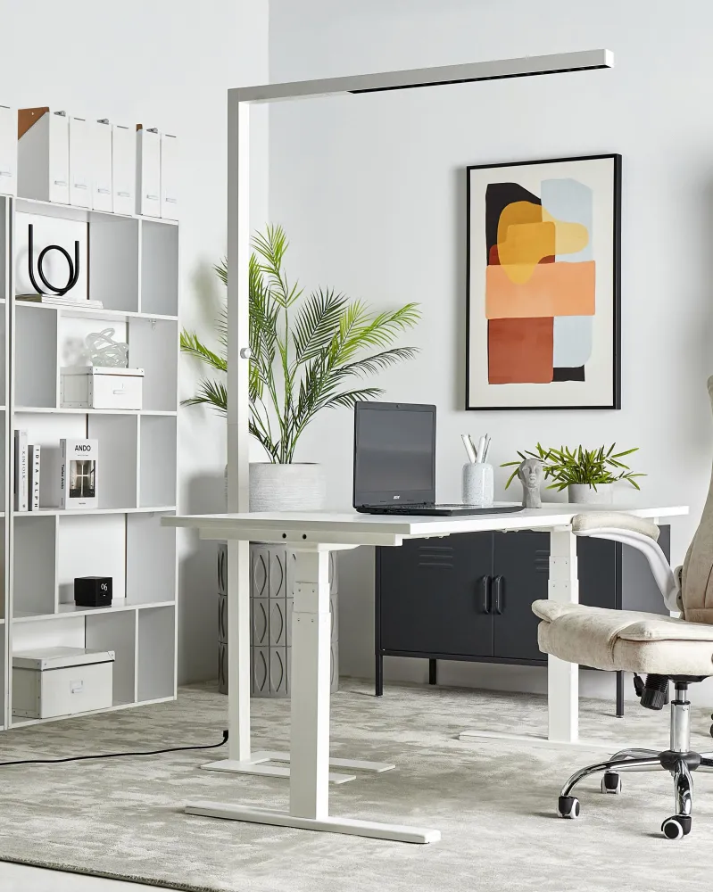 Candeeiro de pé LED em metálico branco 194 cm SAGITTA com 5 Anos de Garantia
