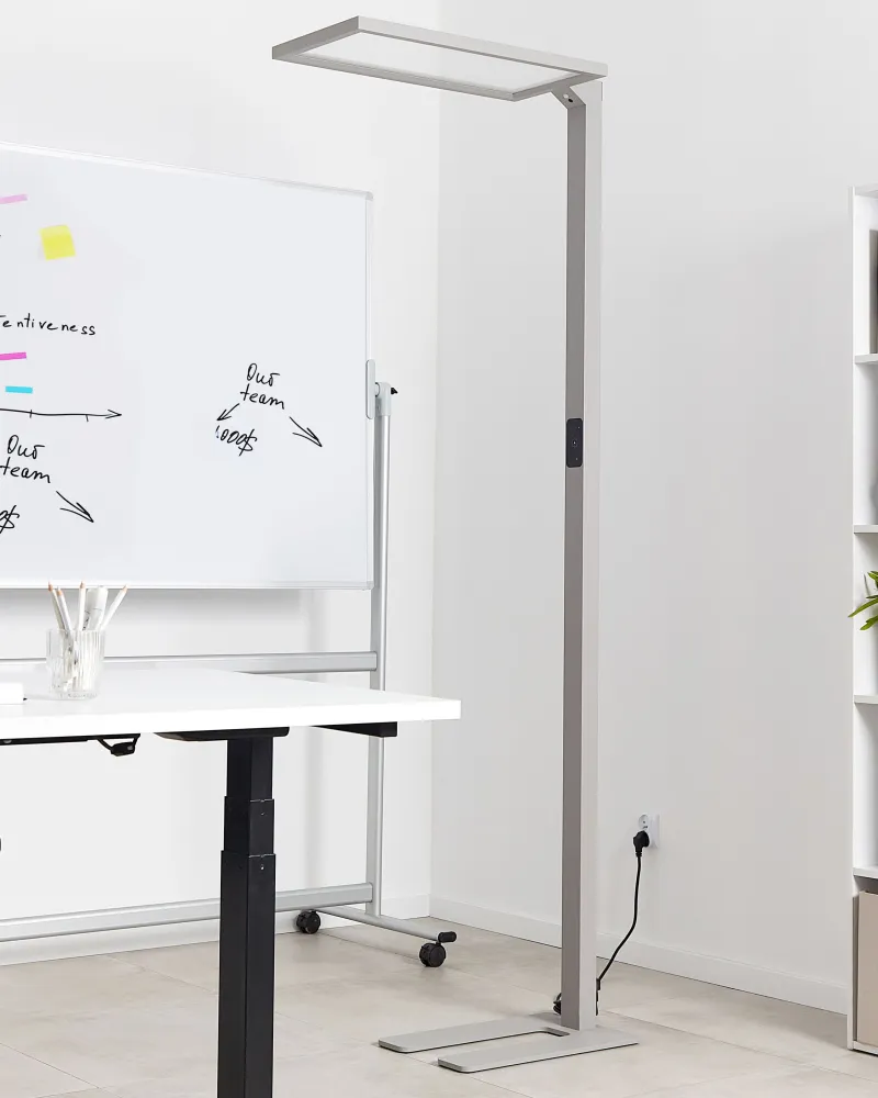 Candeeiro de pé LED em metálico prateado 196 cm ORION