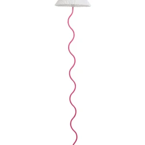 Candeeiro de pé em metálico rosa e branco JIKAWO
