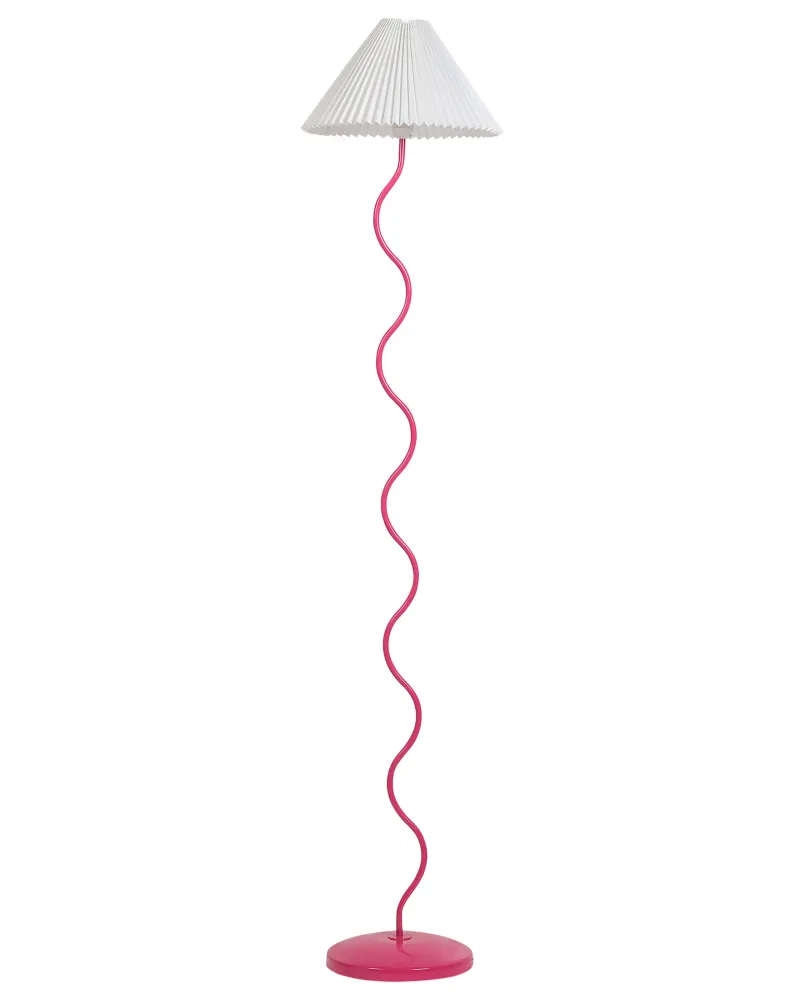 Candeeiro de pé em metálico rosa e branco JIKAWO