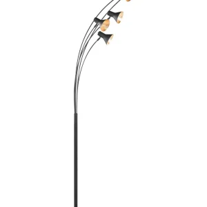 Candeeiro de pé preto 205 cm BARAGA com Base E27
