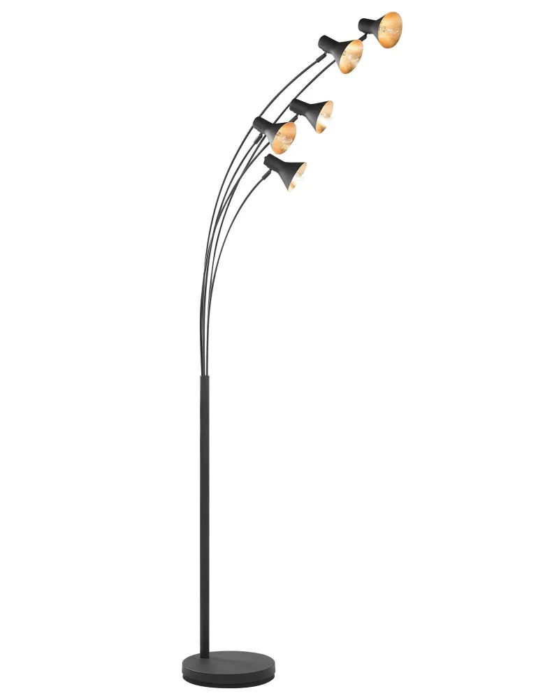 Candeeiro de pé preto 205 cm BARAGA com Base E27