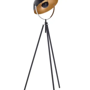 Candeeiro de pé preto e dourado THAMES | Smart | RGB