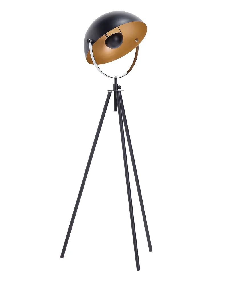 Candeeiro de pé preto e dourado THAMES | Smart | RGB