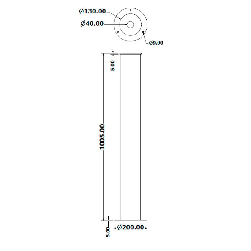 Cinzeiro de Exterior Pé Grande de Fixação ao Solo em Inox - 1 Litro