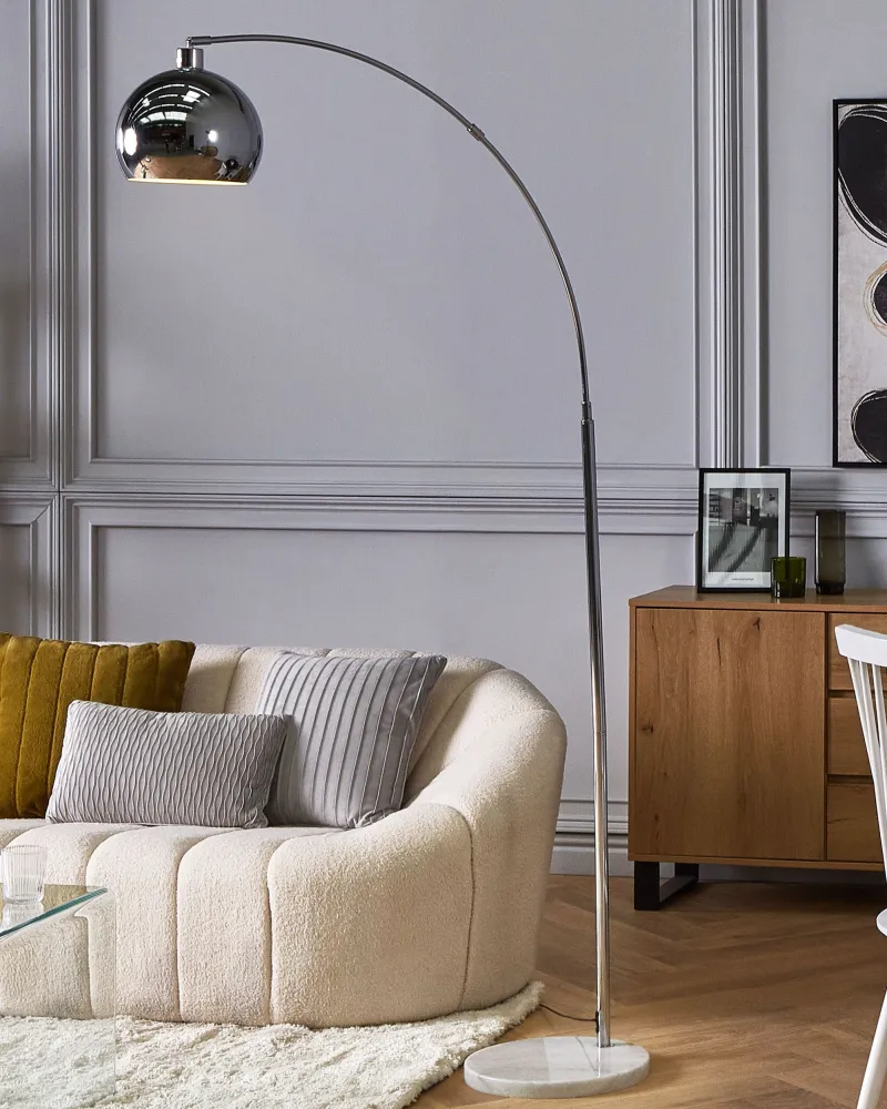 Design Moderno Candeeiro de pé prateado 210 cm PAROO