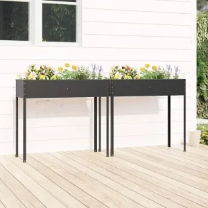 Design Moderno Vasos/floreiras de jardim 2 peças ço galvanizado antracite