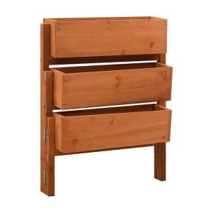 Dicroica de Embutir Floreira dobrável para jardim 60x14x75 cm abeto maciço laranja