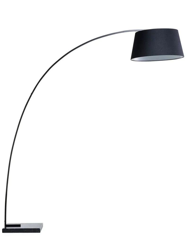 Lâmpada de Leitura Candeeiro de pé com abajur preto 188 cm BENUE