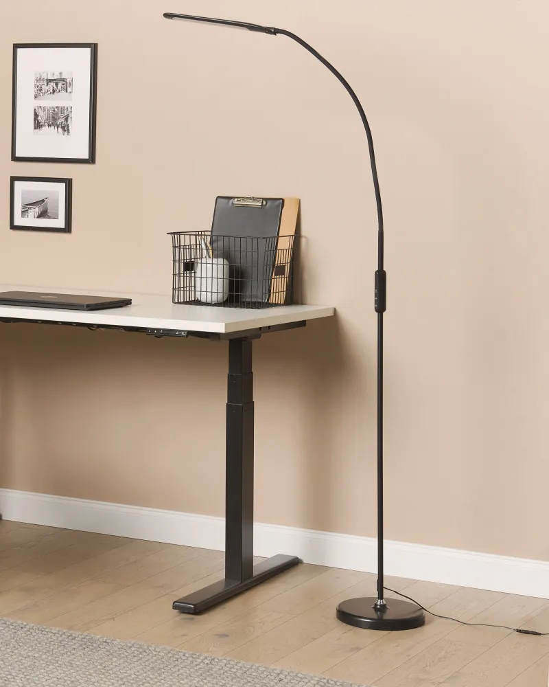 Lâmpada de Leitura Candeeiro de pé LED preto 220 cm YANTIC