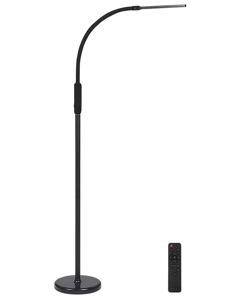 Premium Iluminação Candeeiro de pé LED com controlo remoto preto 174 cm APUS