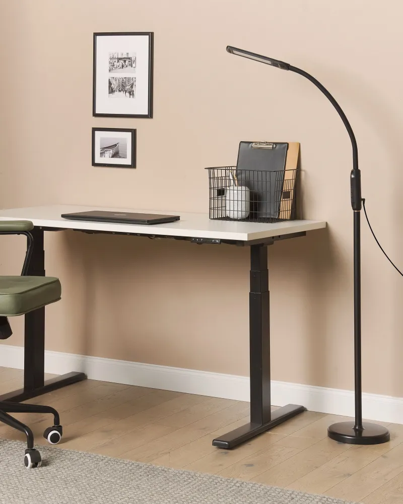 Premium Iluminação Candeeiro de pé LED com controlo remoto preto 174 cm APUS