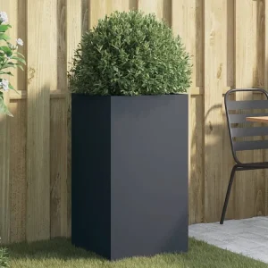 Vaso/floreira 42x38x75 cm ço laminado gélido antracite Vidro Soprado