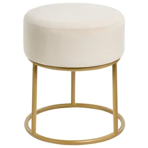 Velvet Footstool Light Bege claro DELCO