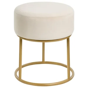 Velvet Footstool Light Bege claro DELCO