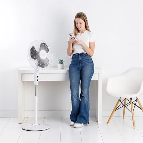 Ventoinha de Pé Taurus Greco 16CR Genuíno | 40 Cm | 40 W - Branco