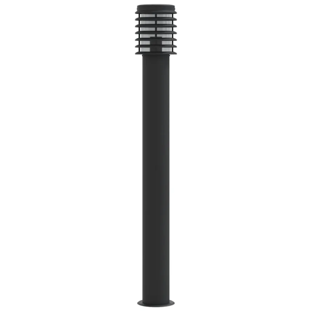 Candeeiro de chão para exterior 110 cm ço inoxidável preto Bateria de Lítio