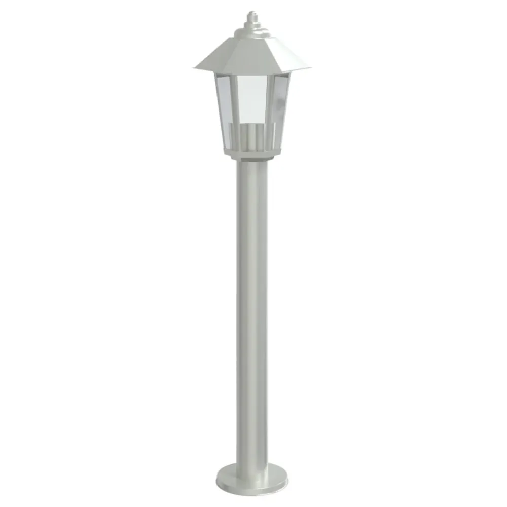 Candeeiro de chão para exterior 80 cm ço inoxidável prateado Bateria de Lítio