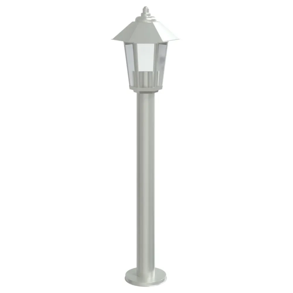 Candeeiro de chão para exterior 80 cm ço inoxidável prateado Bateria de Lítio