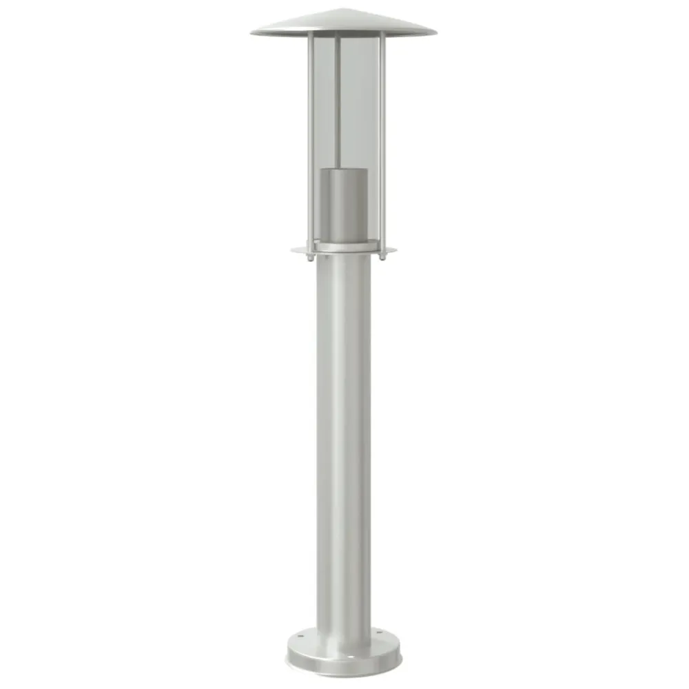 Candeeiro de chão para exterior 60 cm ço inoxidável prateado para Jardim e Pátio