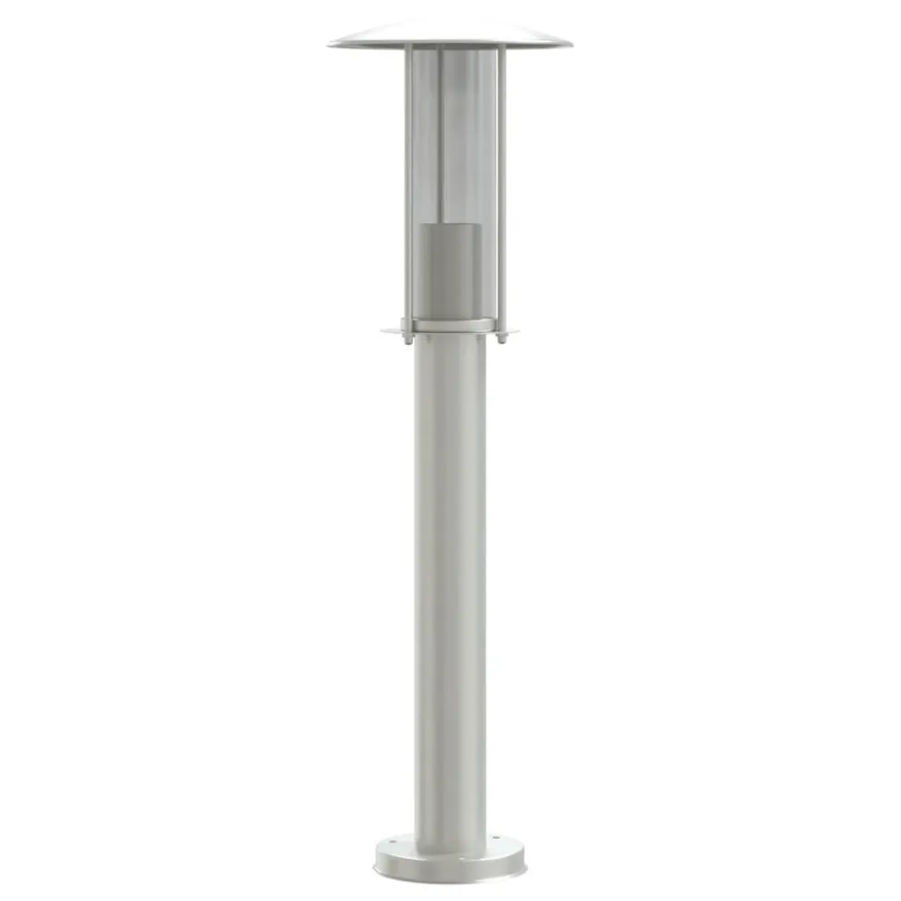 Candeeiro de chão para exterior 60 cm ço inoxidável prateado para Jardim e Pátio
