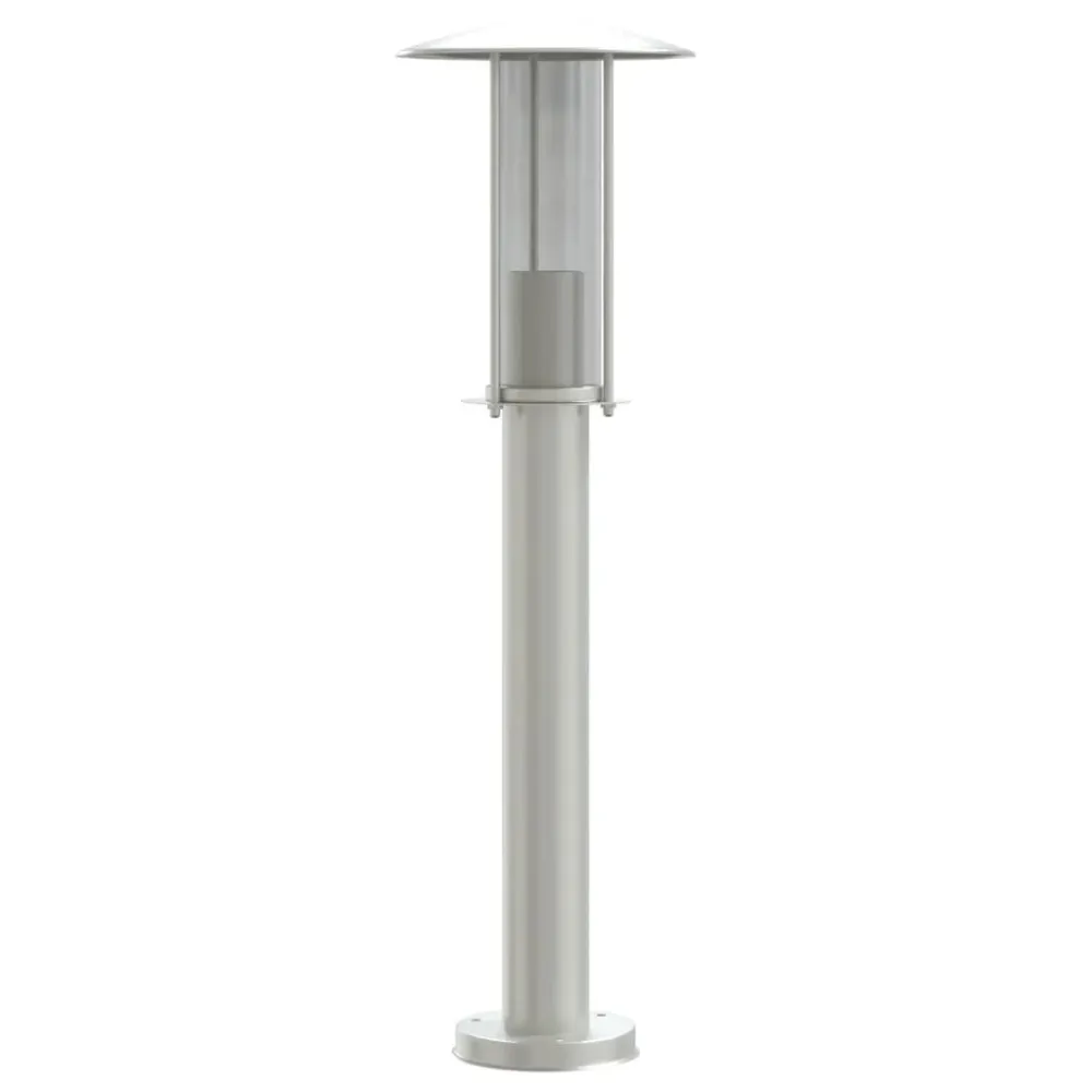 Candeeiro de chão para exterior 60 cm ço inoxidável prateado para Jardim e Pátio