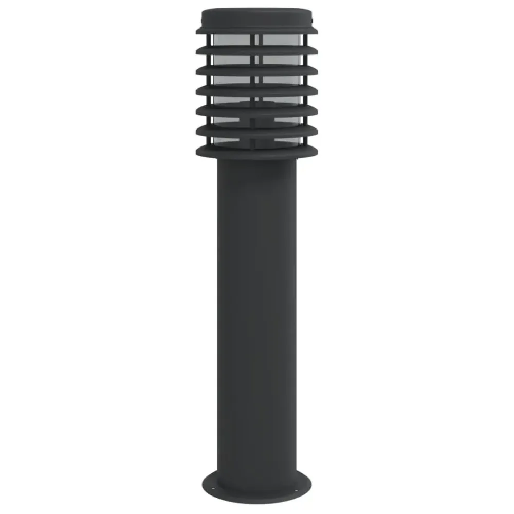 Candeeiro de chão para exterior 60 cm ço inoxidável preto para Jardim e Pátio