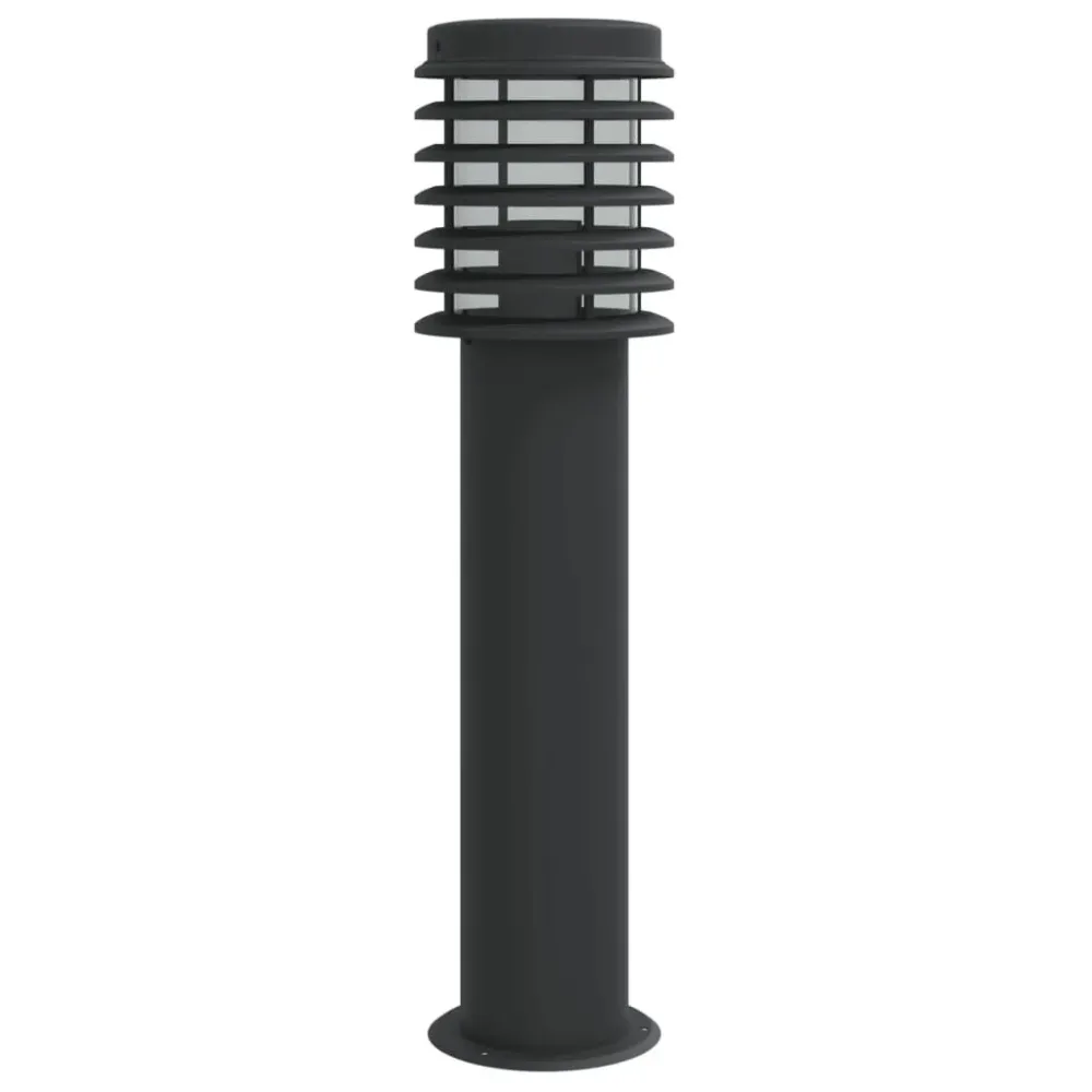 Candeeiro de chão para exterior 60 cm ço inoxidável preto para Jardim e Pátio