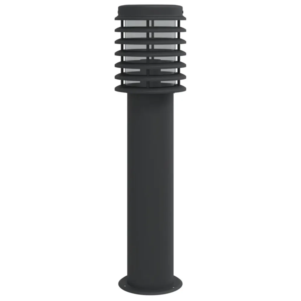 Candeeiro de chão para exterior 60 cm ço inoxidável preto para Jardim e Pátio