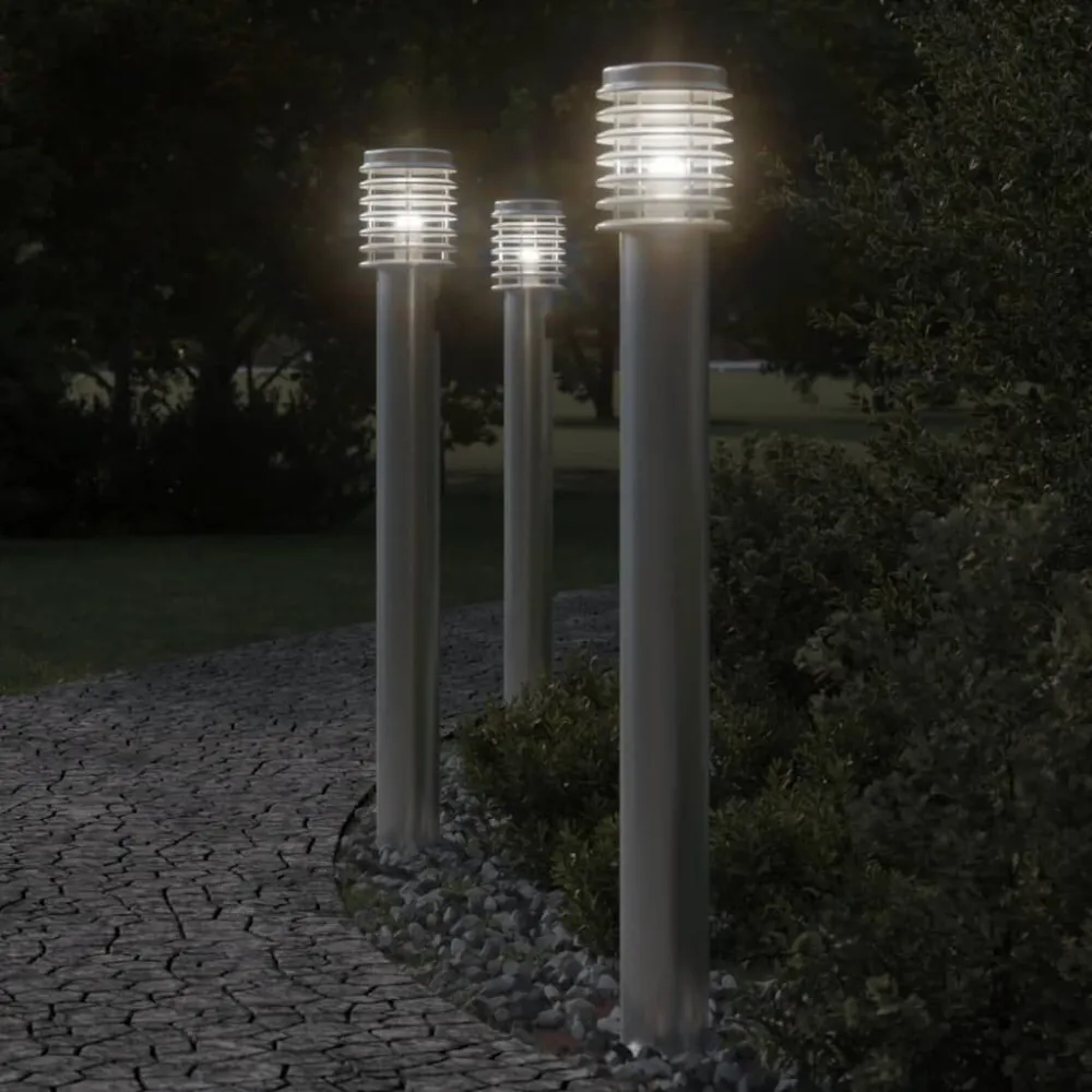 Fita LED à Prova d'Água Candeeiro de chão para exterior 110 cm ço inoxidável prateado