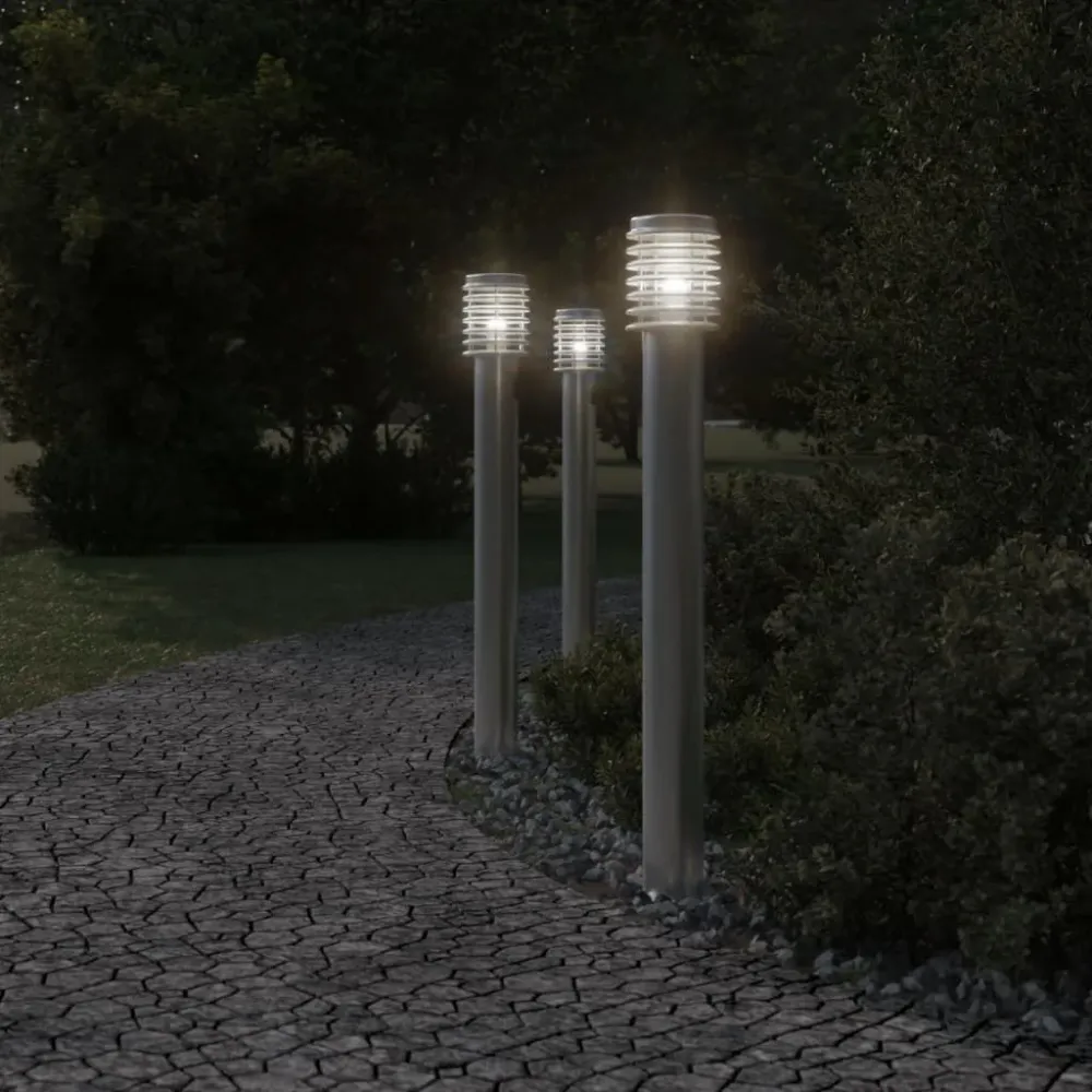 Fita LED à Prova d'Água Candeeiro de chão para exterior 110 cm ço inoxidável prateado