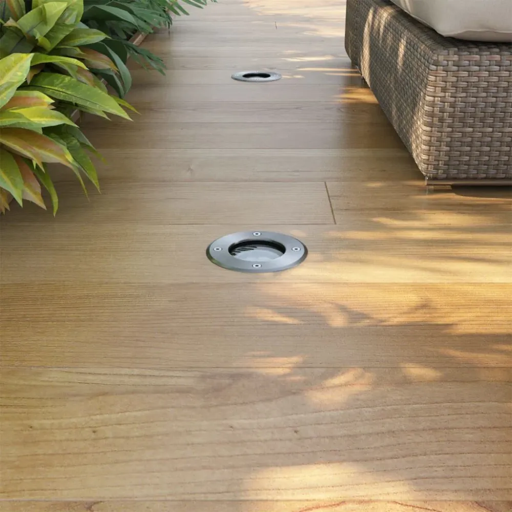 Iluminação LED para piso exterior, 3 pcs, redondo com Painel Solar Integrado