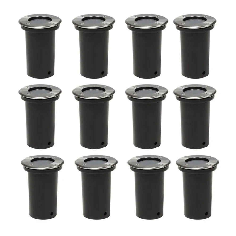 Iluminação redonda para piso exterior 12 pcs para Jardim e Pátio