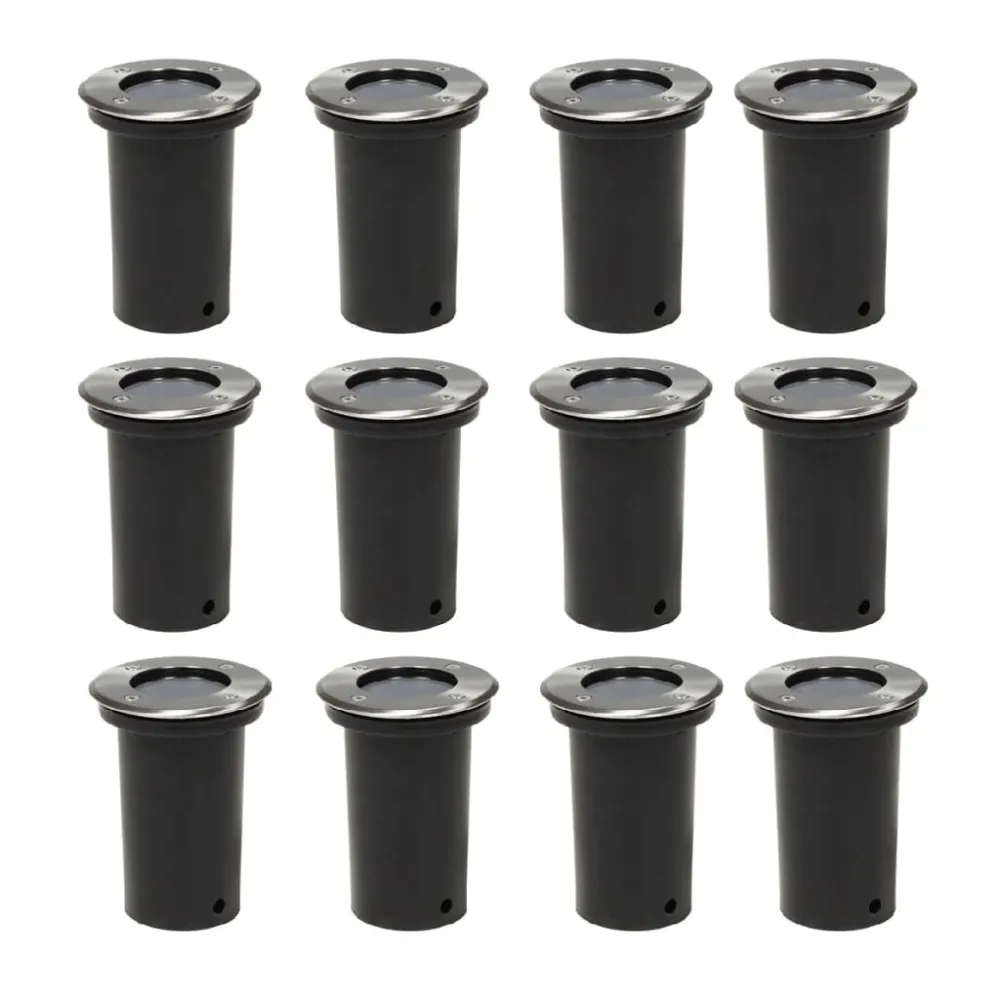 Iluminação redonda para piso exterior 12 pcs para Jardim e Pátio