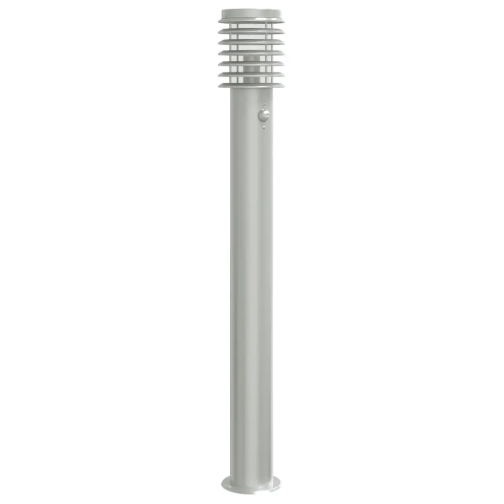 Projetor de Jardim Candeeiro de chão exterior com sensor 110 cm ço inox. prateado