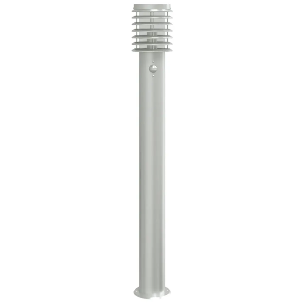 Projetor de Jardim Candeeiro de chão exterior com sensor 110 cm ço inox. prateado