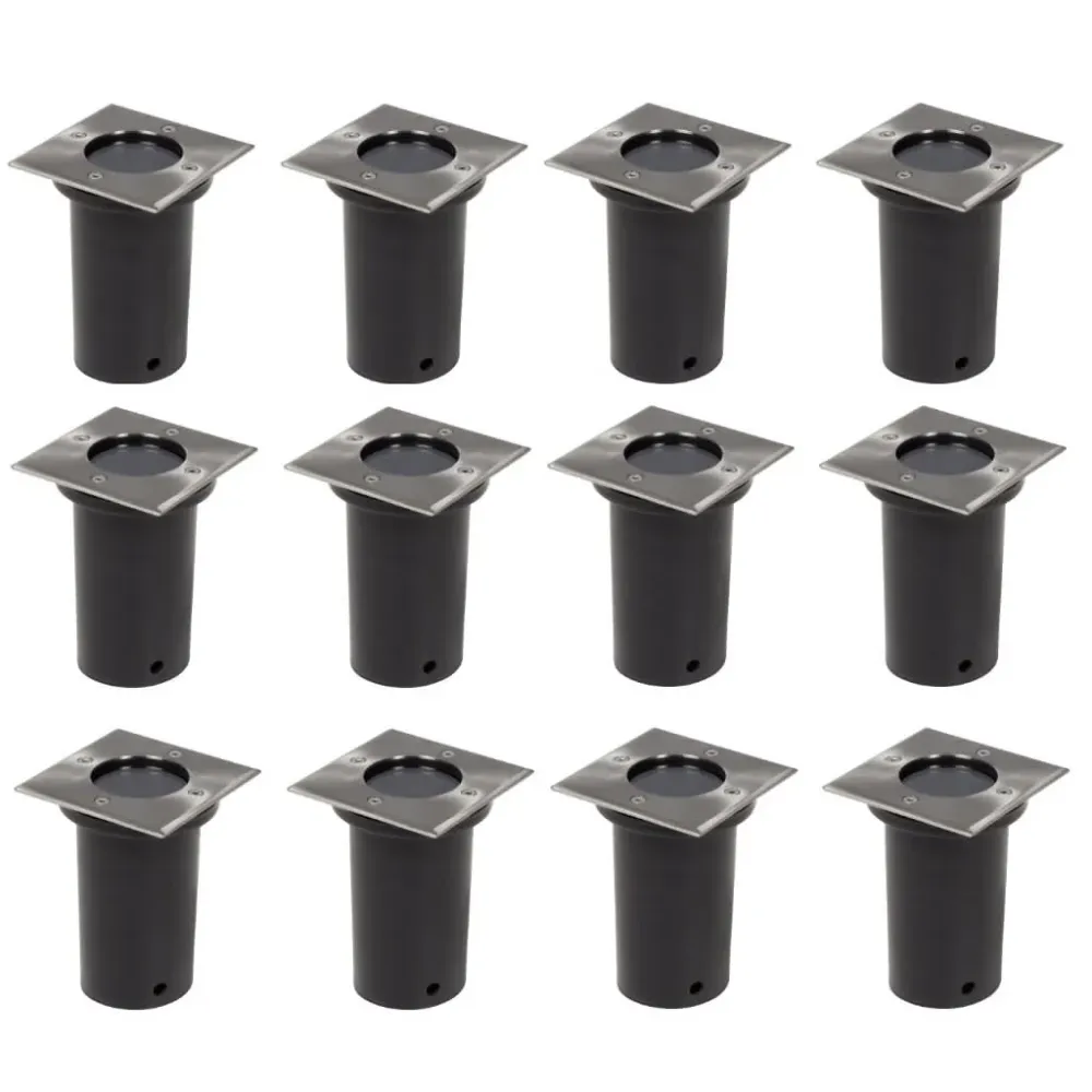 Spot de Embutir Iluminação para chão de exterior 12 pcs quadrado