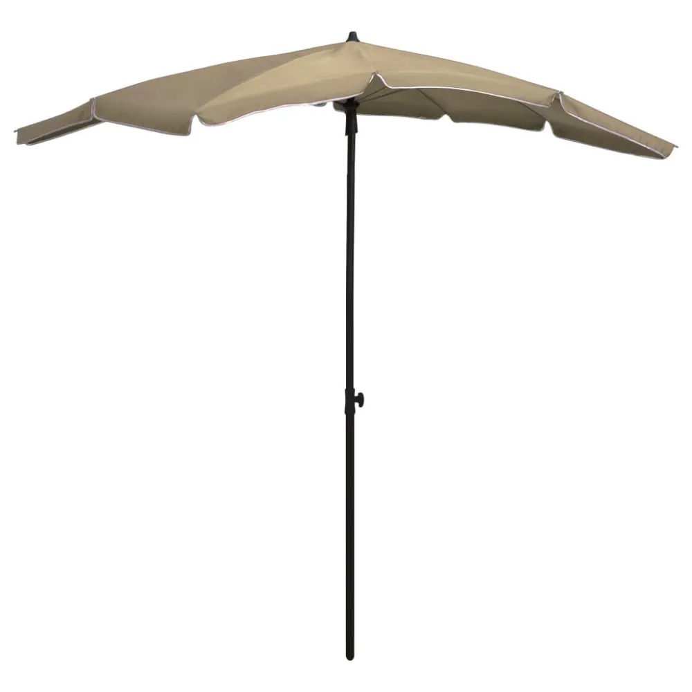 Classe de Proteção IP65 Guarda-sol de jardim com poste 200x130 cm cinzento-acastanhado