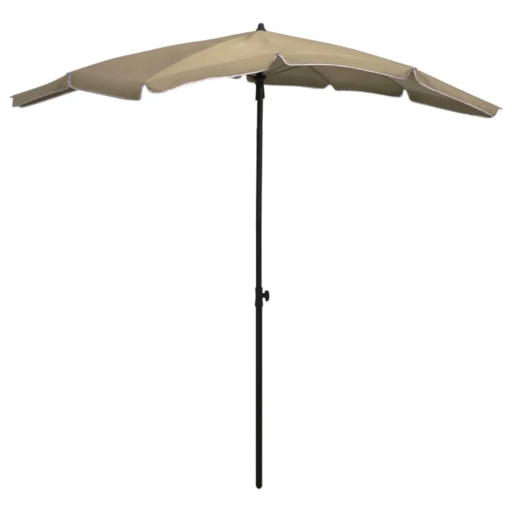 Classe de Proteção IP65 Guarda-sol de jardim com poste 200x130 cm cinzento-acastanhado