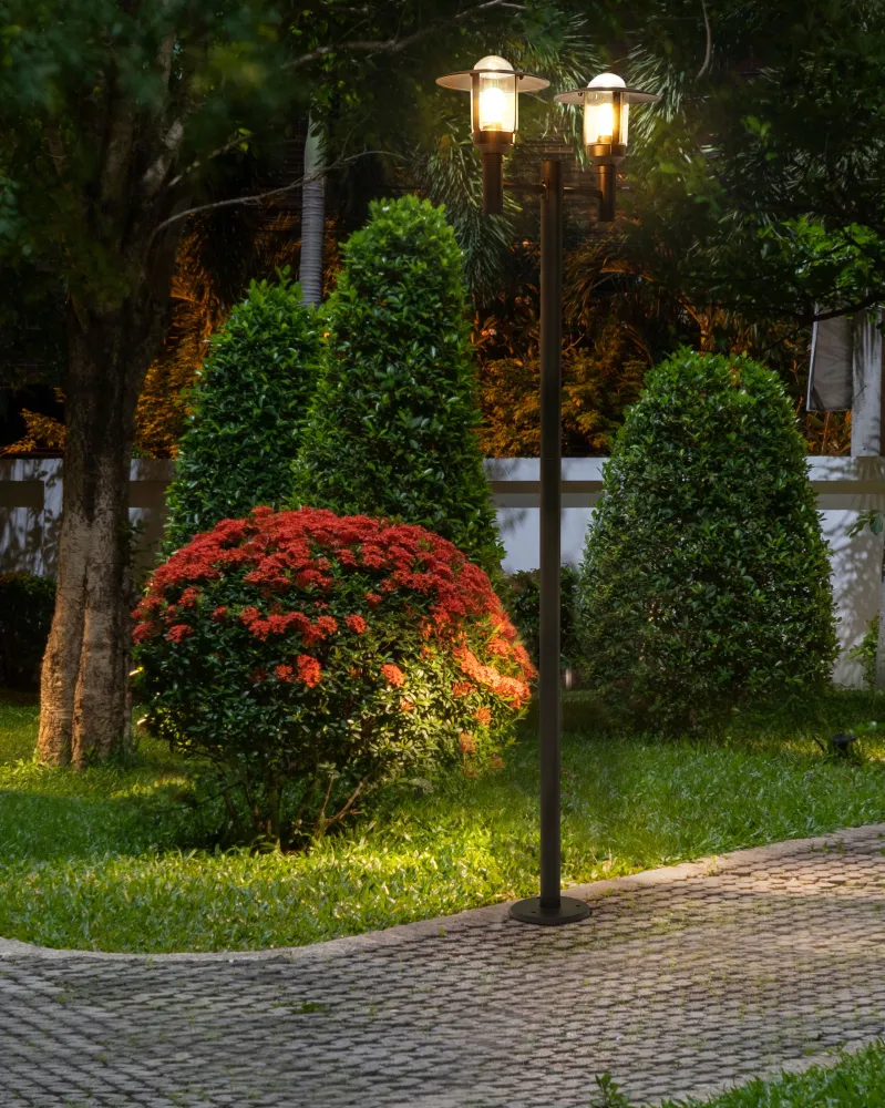 Classe de Proteção IP65 Poste de luz exterior para 2 lâmpadas preto 200 cm TIZU
