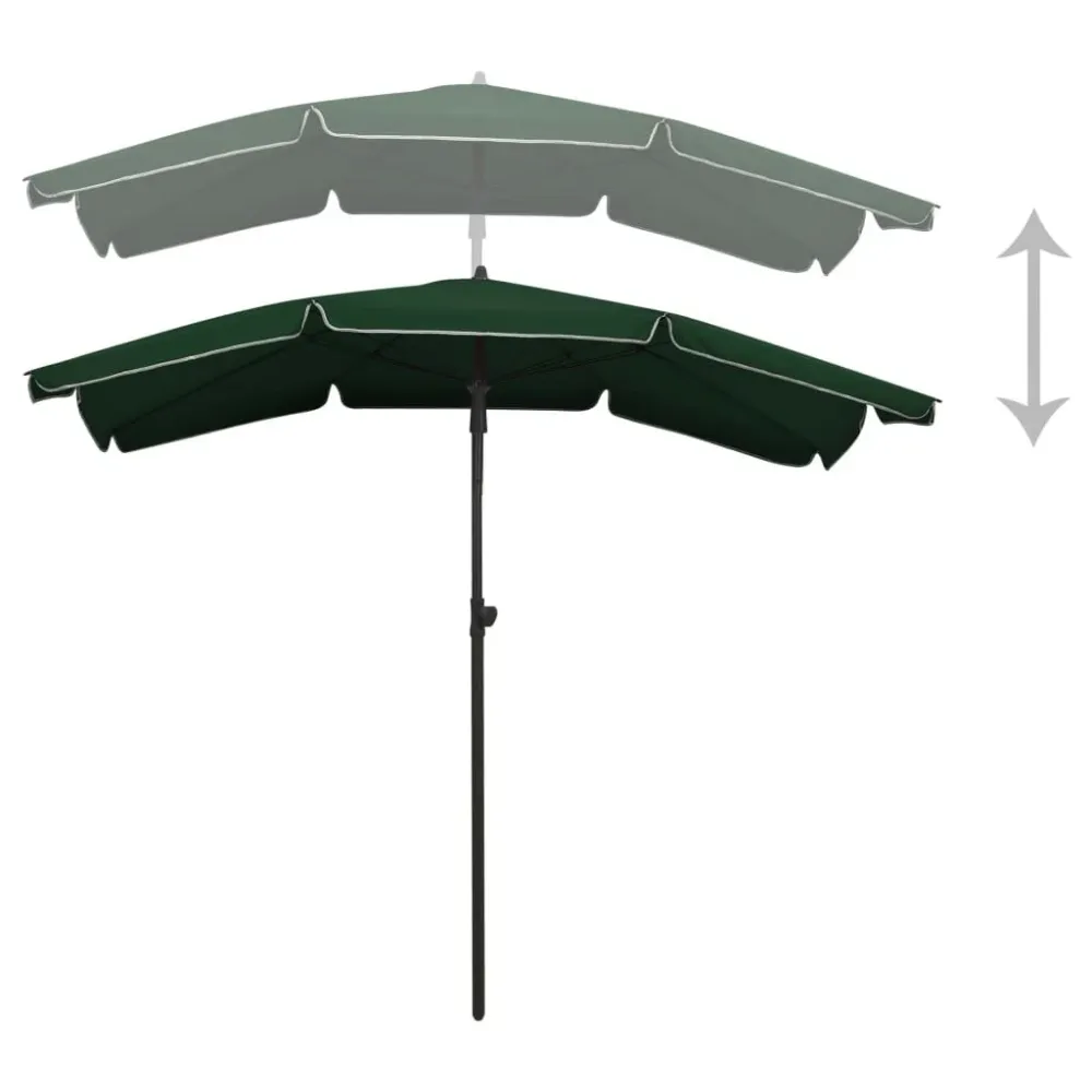 Refletor LED Solar Guarda-sol de jardim com poste 200x130 cm verde